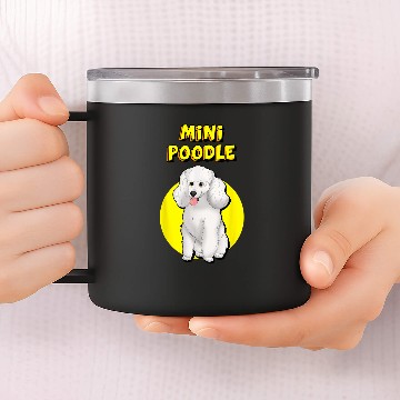 Discover Cute White Miniature Poodle Baseball Tees 14oz Stainless Steel Tumblers