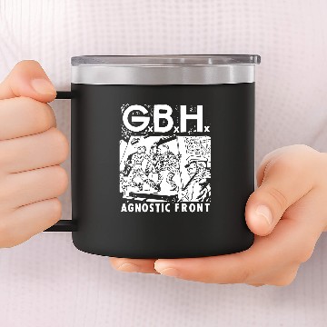 Discover GBH †††† Agnostic Front - Punks Not Dead - 14oz Stainless Steel Tumblers