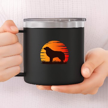 Discover Pyrenean Mountain Dog Retro 44 14oz Stainless Steel Tumblers