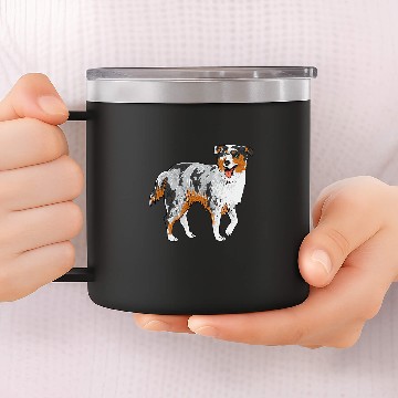 Discover Mini Aussie Miniature Australian Shepherd 2 Baseball Tees 14oz Stainless Steel Tumblers