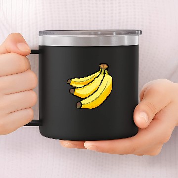 Discover Pixel Art Banana Zip 14oz Stainless Steel Tumblers
