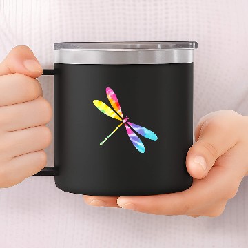 Discover Pretty Tie Dye Dragonfly Baseball Tees 14oz Stainless Steel Tumblers