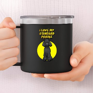 Discover I Love My Black Standard Poodle 14oz Stainless Steel Tumblers