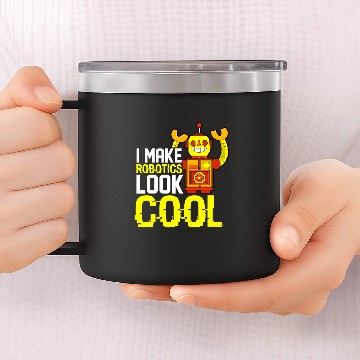 Discover Robot Building Engineer Student Robot Builder Funny Robotic 14oz Stainless Steel Tumblers