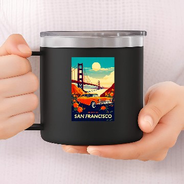 Discover San Francisco vintages Travel Design 14oz Stainless Steel Tumblers