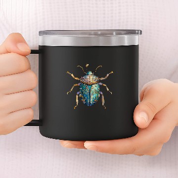 Discover vintages Beetles Bugs Insect Cute Beetles Bug Catcher Beetle 14oz Stainless Steel Tumblers