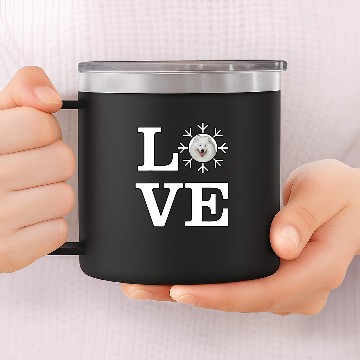 Discover Dog Samoyed Love Snowflake Dog Samoyed 14oz Stainless Steel Tumblers