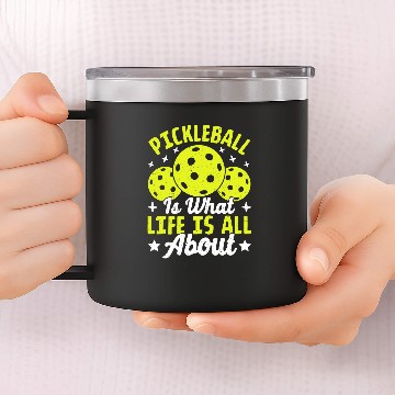Discover Pickleball Blogger Meme Quote 14oz Stainless Steel Tumblers