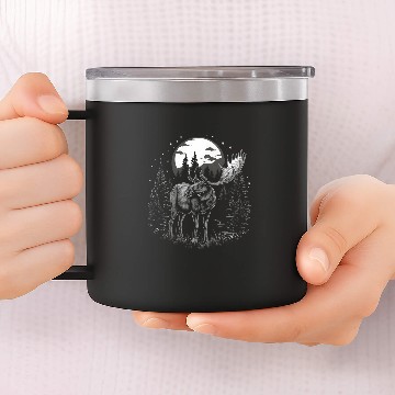 Discover vintages Cottage Core Cute Moose Lover Cottagecore Aesthetic Baseball Tees 14oz Stainless Steel Tumblers