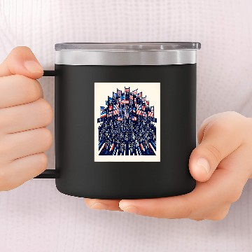 Discover Patriotic Motorcycle Rally 14oz Stainless Steel Tumblers