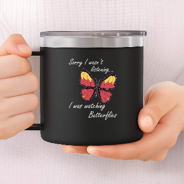 Discover Watching Butterflies Forest Nature Insect Zip 14oz Stainless Steel Tumblers