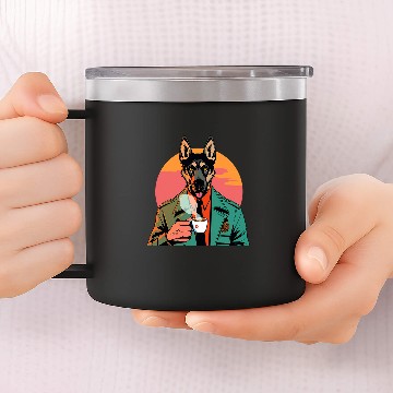 Discover German Shepherd Coffee Funny Dog Beverage Baseball Tees 14oz Stainless Steel Tumblers