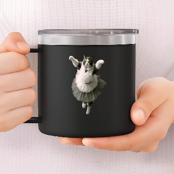 Discover The Ballet Kitty Cat Baseball Tees 14oz Stainless Steel Tumblers