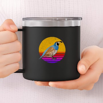 Discover Quail Bird Lover Retro vintages Quail Baseball Tees 14oz Stainless Steel Tumblers