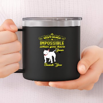 Discover Nothing is Impossible Bull Terrier Baseball Tees 14oz Stainless Steel Tumblers