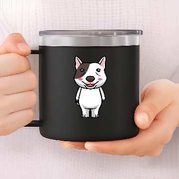 Discover Miniature Bull Terrier Dog 4 14oz Stainless Steel Tumblers