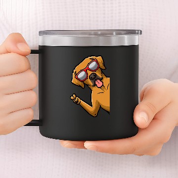 Discover Rhodesian Ridgeback Dog From Side With Sunglasses 14oz Stainless Steel Tumblers