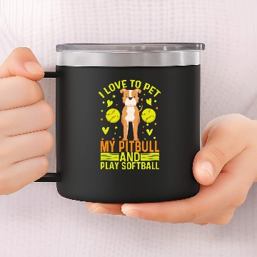 Discover Softball Player And Pitbull Terrier Owner Design Baseball Tees 14oz Stainless Steel Tumblers