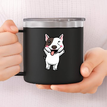 Discover Miniature Bull Terrier Dog 1 14oz Stainless Steel Tumblers
