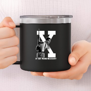 Discover Malcolm X by Any Means Necessary 14oz Stainless Steel Tumblers