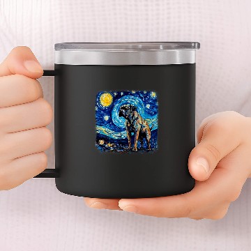 Discover Van gogh Cane Corso in starry night 1 14oz Stainless Steel Tumblers