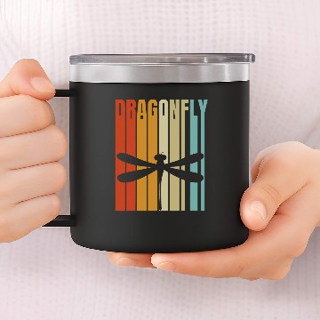Discover Retro Dragonfly Insect Zip 14oz Stainless Steel Tumblers