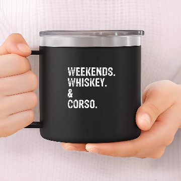 Discover Weekends Whiskey and Cane Corso Baseball Tees 14oz Stainless Steel Tumblers