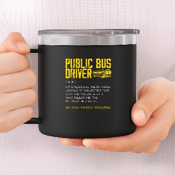 Discover School Bus Driver Job Profession Transport Driving 6 14oz Stainless Steel Tumblers