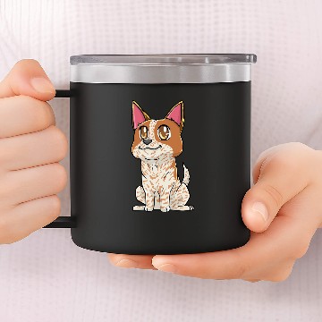 Discover Red Heeler Kawaii 14oz Stainless Steel Tumblers