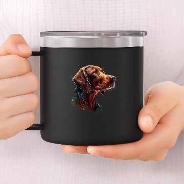 Discover Outer Space Vizsla on Galaxy Astronaut Vizsla 14oz Stainless Steel Tumblers