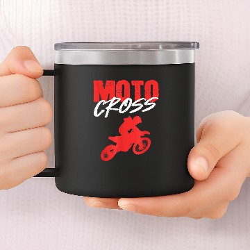Discover Motocross Crosser Motorcycle 14oz Stainless Steel Tumblers