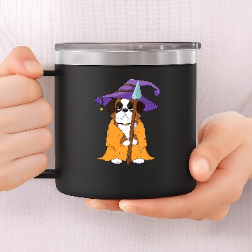 Discover Saint Bernard Wizard Funny Dog Magic 14oz Stainless Steel Tumblers