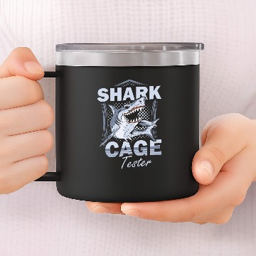 Discover Shark Cage Tester Amputee One Leg Prosthetic User 4 14oz Stainless Steel Tumblers