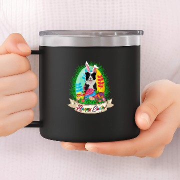Discover Happy Easter Bunny Border Collie With Easter Eggs Lover Baseball Tees 14oz Stainless Steel Tumblers
