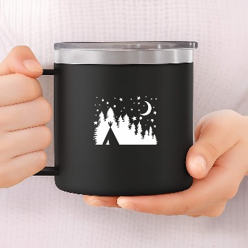 Discover Indigenous Art Tipi Forest Southwest 14oz Stainless Steel Tumblers