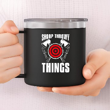 Discover Sharp Throwy Things targets Archery targets Sports 14oz Stainless Steel Tumblers