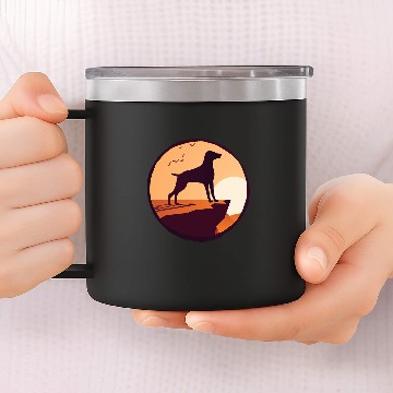 Discover Weimaraner Dog Retro 31 14oz Stainless Steel Tumblers