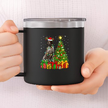 Discover Lighting xmass Tree German Shorthaired Pointer Dog Christmas Zip 14oz Stainless Steel Tumblers