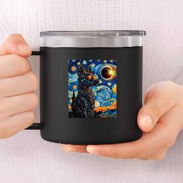 Discover Total Solar Eclipse Blue Heeler Dog 14oz Stainless Steel Tumblers