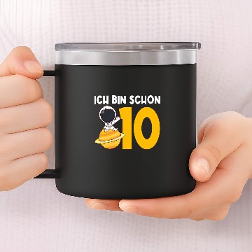 Discover Ich bin schon 10 10 Geburtstag Astronaut 14oz Stainless Steel Tumblers