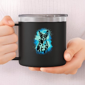 Discover Jack Russel Paint Blue Design Dog Mom Dad Baseball Tees 14oz Stainless Steel Tumblers