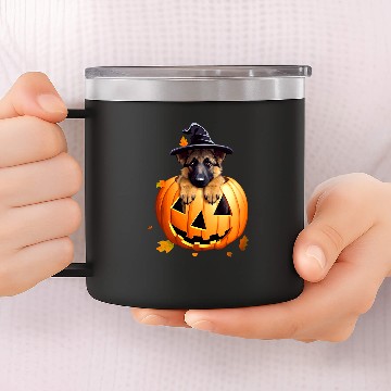 Discover German Shepherd Puppy Halloween Magic 14oz Stainless Steel Tumblers