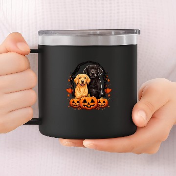 Discover Labrador Retriever Black Lab Yellow Lab Halloween Costume Baseball Tees 14oz Stainless Steel Tumblers