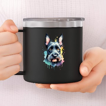 Discover Schnauzer Portrait Dynamic Splash Unleash Joy Baseball Tees 14oz Stainless Steel Tumblers