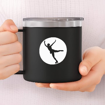 Discover Skating Figure Circle Baseball Tees 14oz Stainless Steel Tumblers