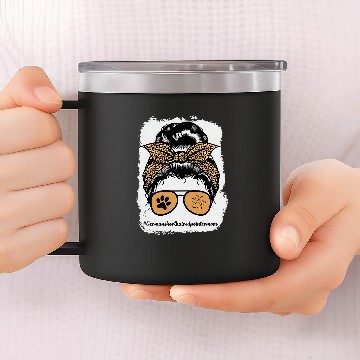 Discover German Shorthaired Pointer Dog Mom Bleached Messy Hair Bun Baseball Tees 14oz Stainless Steel Tumblers