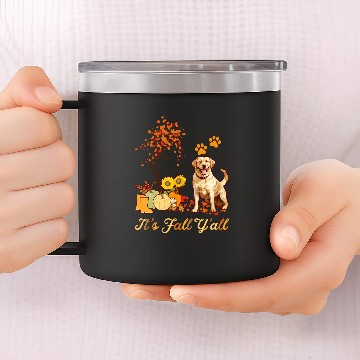 Discover Labrador Retriever Fall Autumn Leaf Maple Tree Thanksgiving Baseball Tees 14oz Stainless Steel Tumblers