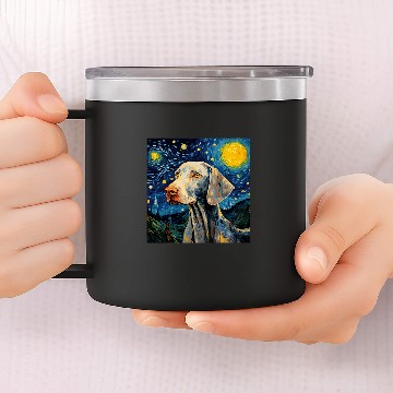 Discover Weimaraner Starry Night For Dog Mom Dog Dad 14oz Stainless Steel Tumblers