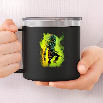 Discover UnDeads Native American Warrior Splatter Graphic 14oz Stainless Steel Tumblers