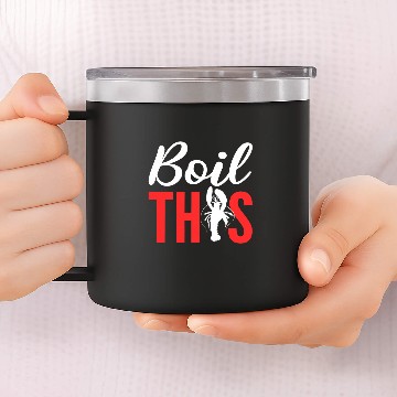 Discover Crawfish Boil Chef 14oz Stainless Steel Tumblers
